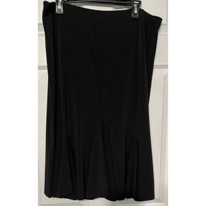 Coldwater‎ Creek Black Skirt Women's L Flared Panel Knee Length Career